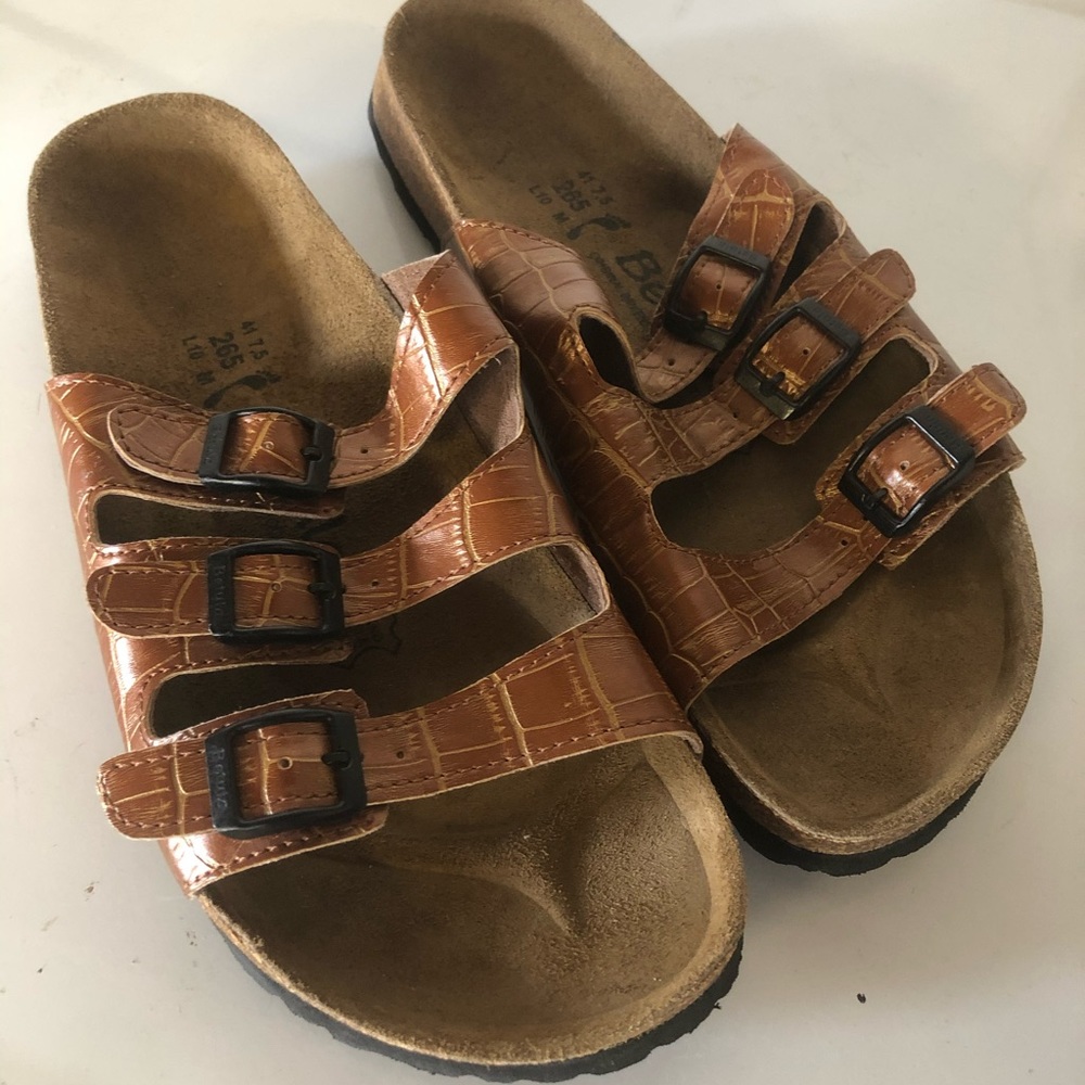 Betula croc print 3 strap sandal